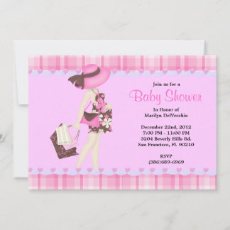 Convite Chá de fraldas DE PINK AGRAVADO