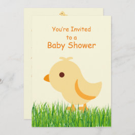 Convite Chá de fraldas de Pintinho Amarelo-Cinto