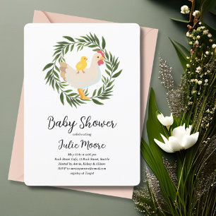 Convite Chá de fraldas de Pintinho de fazenda