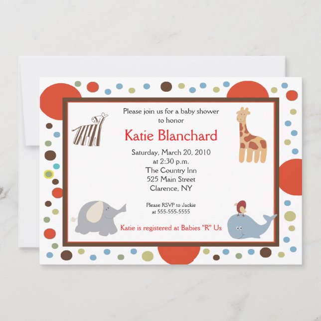 Convite chá de fraldas de ponto de sopa de alfabetos 5x7 (Frente)