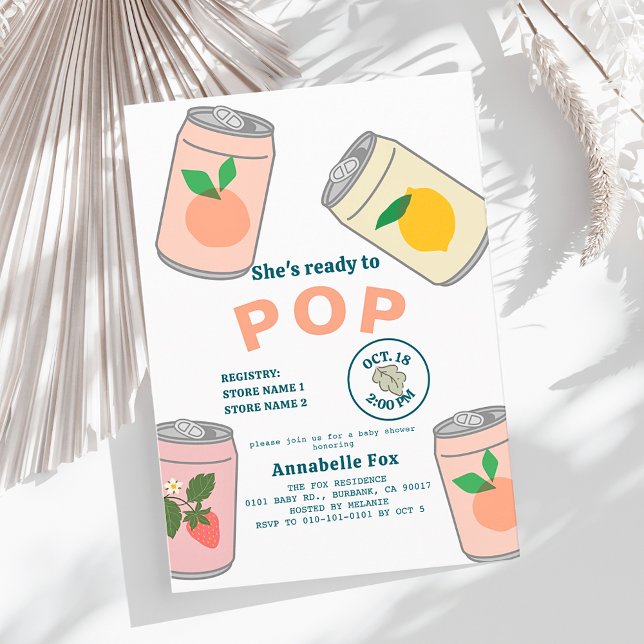 Convite Chá de fraldas de Pop de Soda Pronta para Pop (Criador carregado)