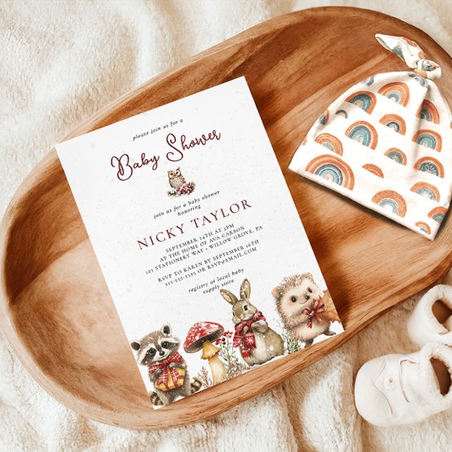 Convite Chá de fraldas de Prados de inverno com Aquarela (Criador carregado)