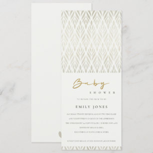 CONVITE CHÁ DE FRALDAS DE PRATA BRANCA DO DECO MODERNO AR