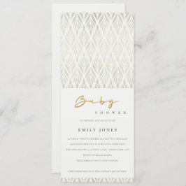 CONVITE CHÁ DE FRALDAS DE PRATA BRANCA DO DECO MODERNO ART