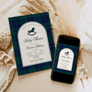 Convite Chá de fraldas de pré-disquete de brinquedos polo 