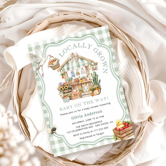 Convite Chá de fraldas De Produção Local (Criador carregado)