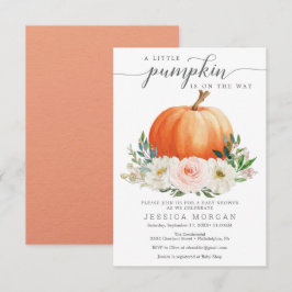 Convite Chá de fraldas de Pumpkin Floral Russo Fall