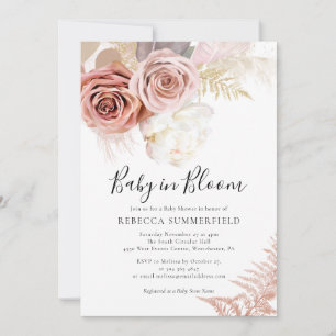 Convite Chá de fraldas De Queda De Garota De Bola De Pampa