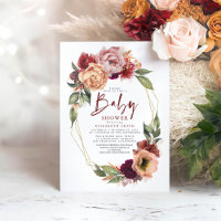 Chá de fraldas de Queda do Floral Vermelho Laranja