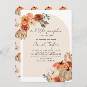 Convite Chá de fraldas De Queda Um Pouco De Abóbora