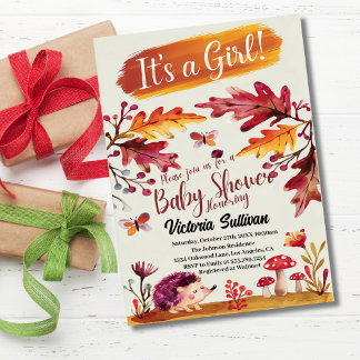 Convite Chá de fraldas de Rapariga de Animais da Floresta 