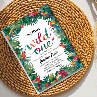 Convite Chá de fraldas de Rapariga de Flores de Aquarela