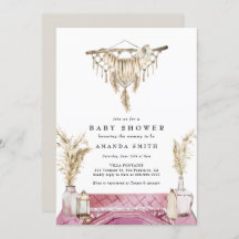 Chá de fraldas de Rapariga Rústica Macrame Boho Ch