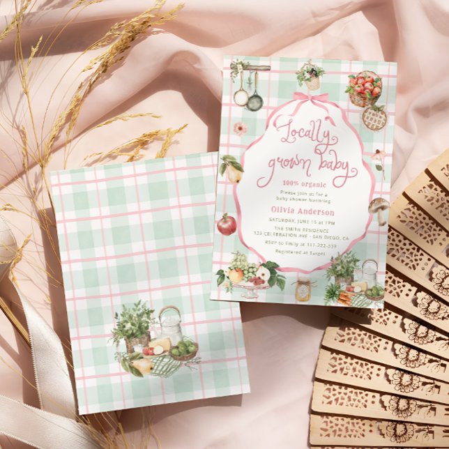 Convite Chá de fraldas De Raparigas De Bebês Cultivadas Lo (Criador carregado)