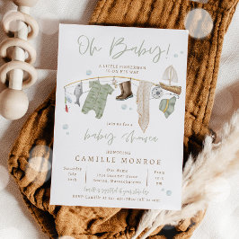 Convite Chá de fraldas De Rapaz Entusiasmado Com A Enguia