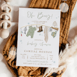 Convite Chá de fraldas De Rapaz Entusiasmado Com A Enguia