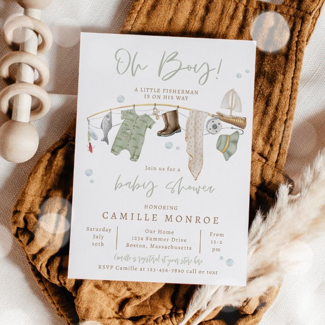 Convite Chá de fraldas De Rapaz Entusiasmado Com A Enguia (Criador carregado)