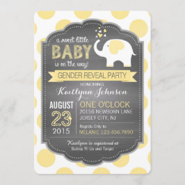 Convite Chá de fraldas de Revelação de Pontos do Elefante 