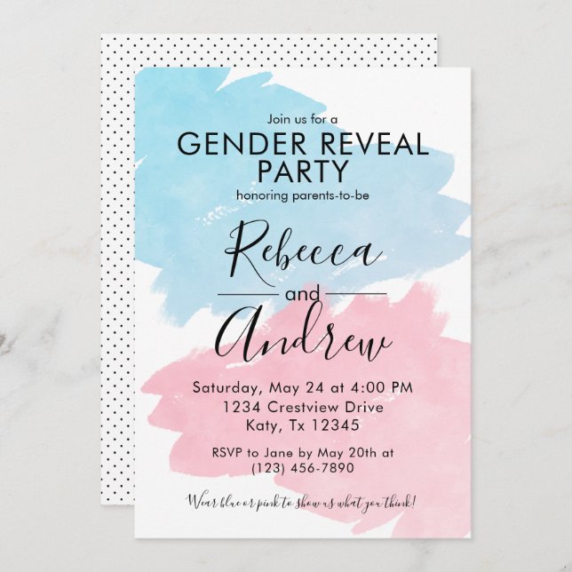 Convite Chá de fraldas de Revisão do Gênero da Apresentaçã (Frente/Verso)