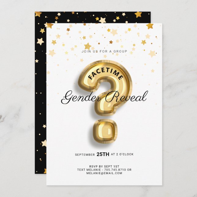 Convite Chá de fraldas de Revisão do Gênero do Chat de Víd (Frente/Verso)