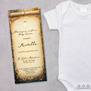 Convite Chá de fraldas de Rolagem de Floresta Encantada Br