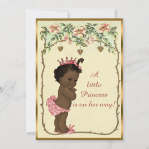 Convite Chá de fraldas de Rosas e Corações da Princesa