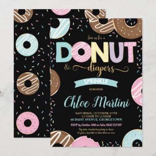 Convite Chá de fraldas de Rosquinha e de aspersão de beb