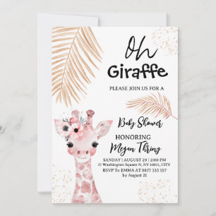 Convite chá de fraldas de safari girafa