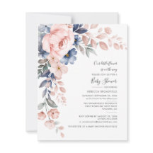 Chá de fraldas de Sangue de Pastel Floral Azul Ros