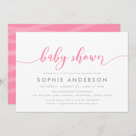 Convite Chá de fraldas de Script de Relaxamento Rosa