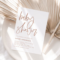 Chá de fraldas de Script Manuscrito Boho Terracott