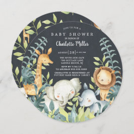 Convite Chá de fraldas de Selva de Chalkboard