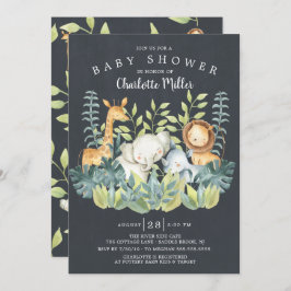 Convite Chá de fraldas de Selva de Chalkboard