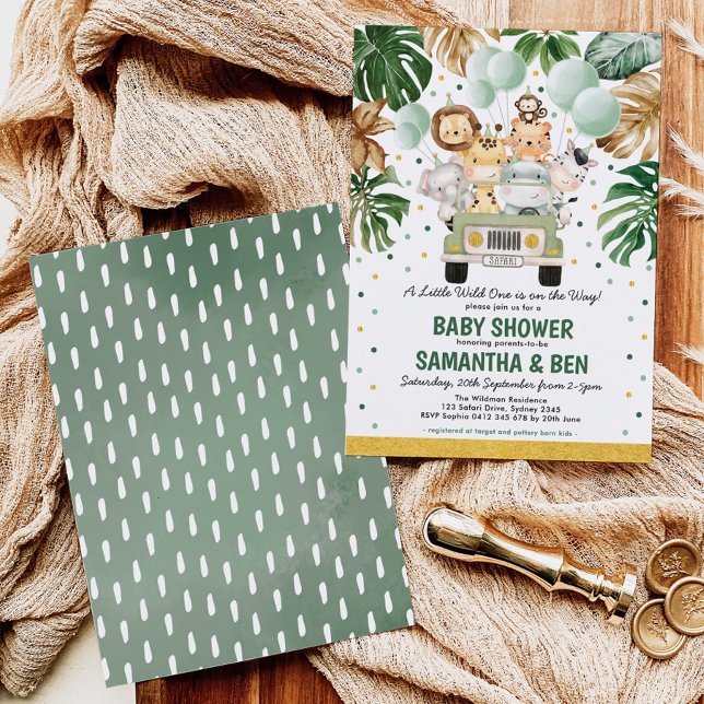 Convite Chá de fraldas de Selva de Safari Tropical (Criador carregado)