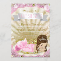 Chá de fraldas de Sereia de Brunette Rosa e Dourad