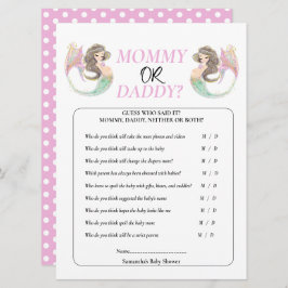 Convite Chá de fraldas de sereia debaixo da pai de mamães