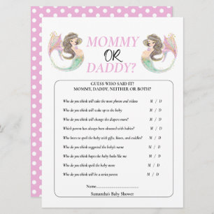 Convite Chá de fraldas de sereia debaixo da pai de mamães