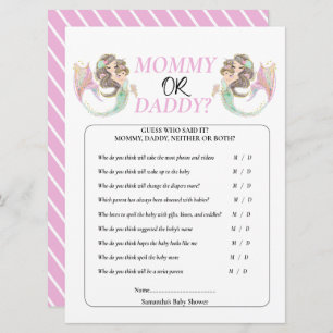 Convite Chá de fraldas de sereia debaixo do mar