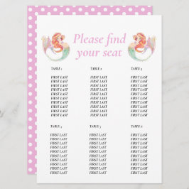 Convite Chá de fraldas de Sereia. Gráfico de mesas sob o m