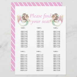 Convite Chá de fraldas de sereia no quadro de Mesas