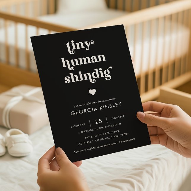 Convite Chá de fraldas de Shindig Humano Minúsculo com Cor (Criador carregado)