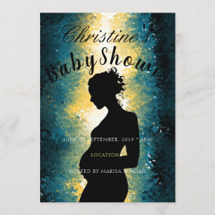 Convite Chá de fraldas de Silhueta Abstrato