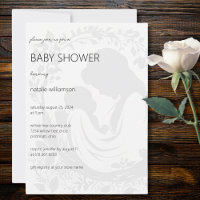 Chá de fraldas de Silhueta Branca para Mãe e Crian