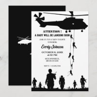 chá de fraldas de soldado do exército de helicópte