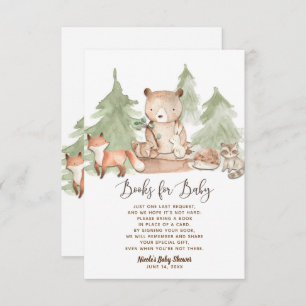 Convite Chá de fraldas de Solicitação de Livro da Woodland