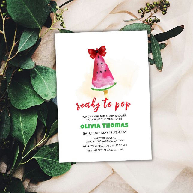 Convite Chá de fraldas De Sorvete Pronta Para Pop (Popcicle Ready To Pop Ice Cream Baby Shower Invitation)