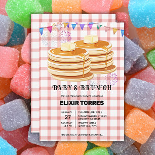 Convite Chá de fraldas de Soufa Festiva de Bebê e Brunch