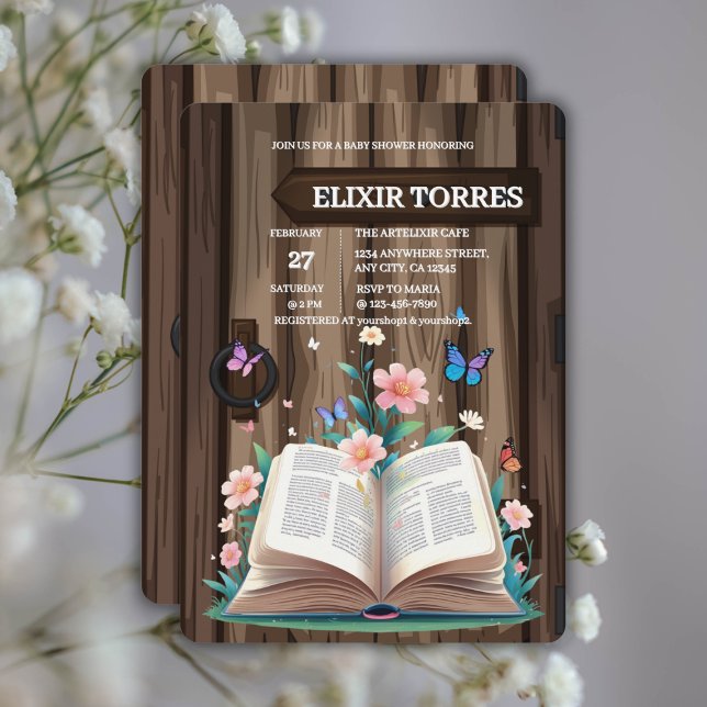 Convite Chá de fraldas de Storybook Russo Whimsical (Criador carregado)