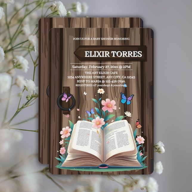 Convite Chá de fraldas de Storybook Russo Whimsical (Criador carregado)