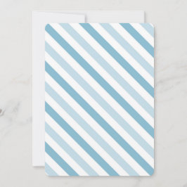 Convite Chá de fraldas de Stripes Brancas Azuis Chic